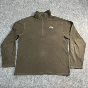 The North Face Sweater Mens Medium Brown Quarter Zip Pullover Mock Neck Comfort - Picture 1 of 14