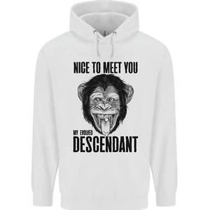 Chimp Evolved Descendant Funny Monkey Ape Childrens Kids Hoodie - Picture 1 of 80