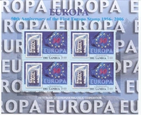 Gambia 2005 - 50th Anniv. of the 1st Europa Stamp - Sheet of 4 Scott #2971 - MNH Cover