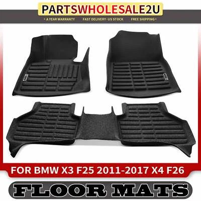 Alfombrillas negras delanteras y traseras 3 piezas para BMW X3 2011-2017 X4 2015-2018 Foto 1 de 4