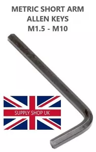 Metric Short Arm Allen Key / Hex Wrench / Hexagon Keys / Wrenches M1.5 - M10 - Picture 1 of 1