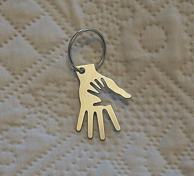 MBM-METALL Schlüsselanhänger Hand zu Hand aus Edelstahl Geschenk selten