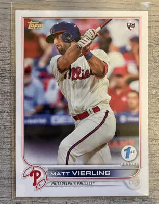 2022 Topps Series 1 1st Edition Matt Vierling Rookie RC Phillies - Image 1 of 2