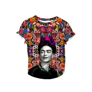 Frida Kahlo Full Print Graphic Tee Floral Mexican T-Shirt - Picture 1 of 12