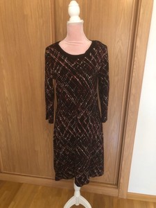 Neiman Marcus Vestido Talla XL Estampado Rojo NUEVO