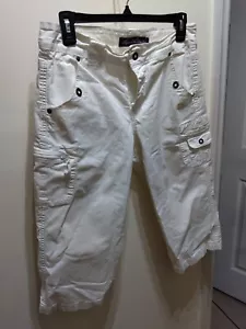 Gloria Vanderbilt white grommet capris size 12P - Picture 1 of 12
