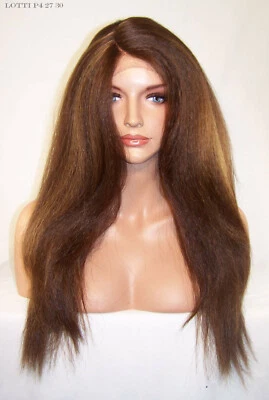 Peluca Larga Yaki Encaje Frontal Marrón Castaño Rojizo #4.27.30 Larga Parte C Lote Seguro contra el Calor Foto 1 de 4