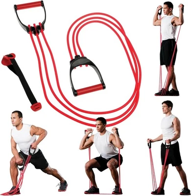 Sistema de cables de resistencia Lifeline TNT tres cables de 40 lb, rosa  Foto 1 de 4