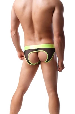 Sexy Hombres Malla Ver a Través Abierto Butt Jockstrap Ropa Interior Transpirable Bikini Calzoncillos Foto 1 de 4