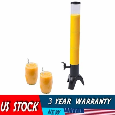 Beer Tower Dispenser with Stainless Steel Tap and Individual Ice Tube 3L/100oZ - Image 1 of 4