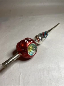 Vintage Christmas Indent Finial Twisted Tree Topper Blown Glass Approx 11" - Picture 1 of 10