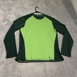 Patagonia Capilene Shirt Mens Large Green Black Long Sleeve Silkweight Athletic - Picture 1 of 7