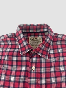Jack Wills Men’s Medium Red Plaid Shirt Long Sleeve Button Down - Picture 1 of 14