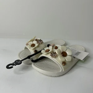 Crocs Women’s Size 4 Sloane Slide Sandal Floral Metallic Blooms - Bild 1 von 7