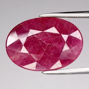 💎 8,88ct 16,5x11,5mm Oval Natur Purpur Rot Rubin - Unbeheizt Madagaskar Edelstein - Bild 1 von 4