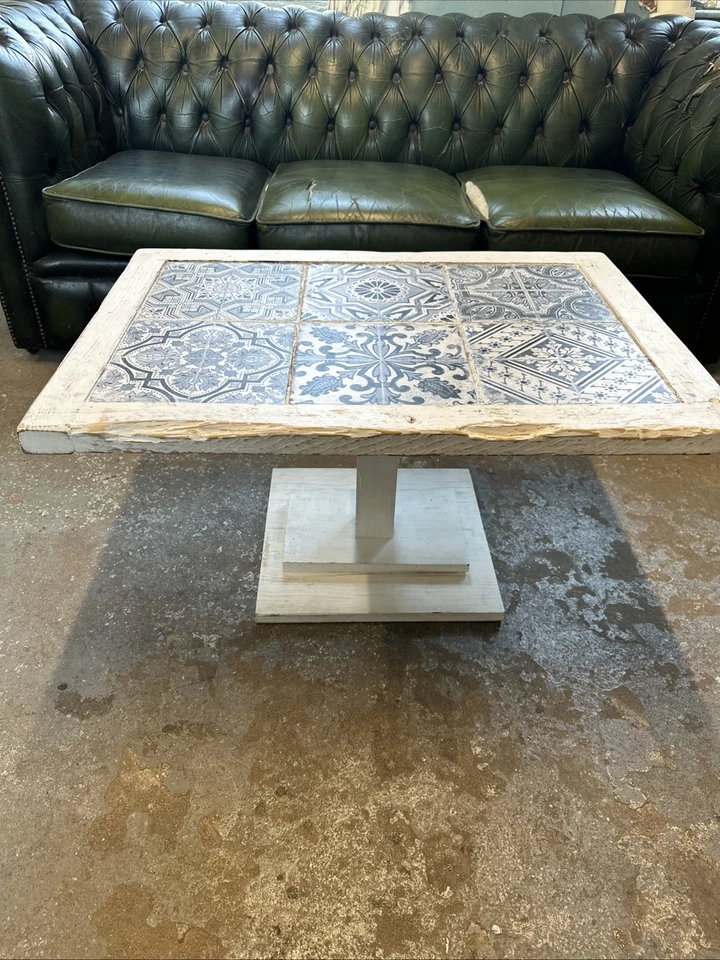 Hand Mad Coffee Table with Mediterranean tiles style. - Image 1 of 4