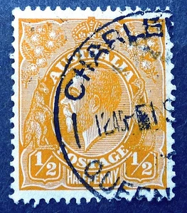 Australia - Vintage Australia KG V Half Penny - Stamp - #5225 -free shipping - Picture 1 of 5