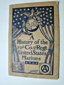 WWI Era 1919 History 20th Co 5th Regiment US Marine Corps Booklet 5 Foldout Maps - Bild 1 von 9