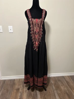 Vestido Ashro para mujer línea A sin mangas talla XL negro con diseño rojo nuevo con etiquetas Foto 1 de 4