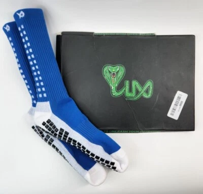 LUX Anti Slip Sports Jump Grip Soccer Calf Socks, Blue  - Image 1 of 4