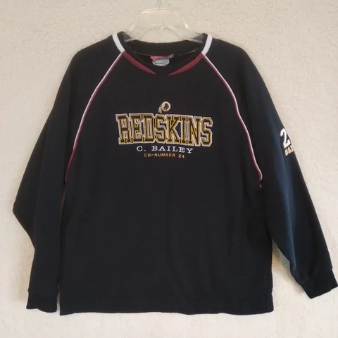 Washington Redskins Sweatshirt Mens Large (No Tag) Black Champ Bailey #24 NFL Cover