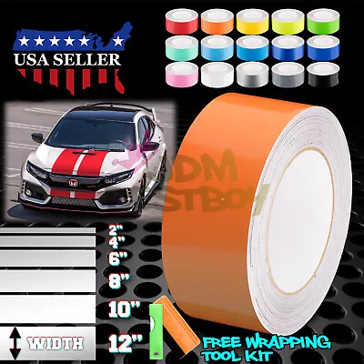 Envoltura de vinilo de rayas de carreras de color brillante para Honda Civic pegatina a rayas 25 ft/50 ft Foto 1 de 4