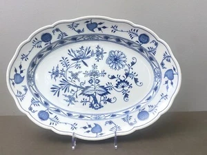 Meissen Blue Onion oval serving platter, 15'', 1815-1860, cross swords, 1st - Picture 1 of 10
