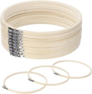 12 Pieces 10 Inch Embroidery Hoops Adjustable Round Bamboo Circle Cross Stitc... - Picture 1 of 7
