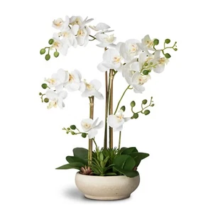 21,7" Künstliche Orchidee Blumen mit Zementbecken für Heimdekoration - Bild 1 von 8