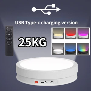 22cm Illumination Turntable W/ Multi Color Rotating Display Remote Control LED - Picture 1 of 11