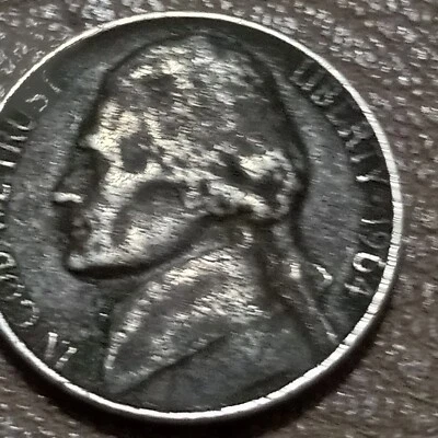 1964 No Mink Mark Grease Struck Nickel With Date And Liberty On Rim - Image 1 of 4