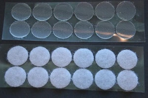 Hook & Loop Self Adhesive Coins Dots Circles 1/2 .5" 12 Sets Clear and NEW - Picture 1 of 3