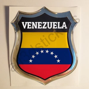 Sticker Venezuela Emblem 3D Resin Domed Gel Venezuela Flag Vinyl Decal Car Moto - Bild 1 von 1