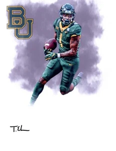 Trestan Ebner Baylor Bears Firmada Autografiada 8x10 Foto de Fútbol 2022 Borrador b - Imagen 1 de 1