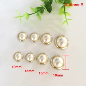 Pearl Buttons with Shank, Pearl Metal Buttons for Clothing Decorations DIY Craft - Picture 1 of 24