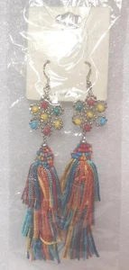 Mia collection Dangle Earrings Multi Color Thread Design Fashion Earrings - Picture 1 of 5