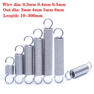 0.3/0.4/0.5mm Hook Stainless Spring Expansion Extension Tension Springs 30-300mm - Picture 1 of 7