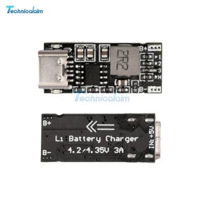 MARKENLOS Type-C USB 5V to 4.2V 4.35V 3A Polymer Ternary Li-ion Battery Charging Module