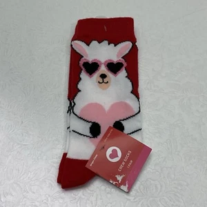 Lamm Socken Valentine Heart Crew Damen rot rosa weiß 4-10 NEU - Bild 1 von 3