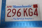 Massachusetts License Plate Tag 2013 13 MA Natural Sticker 296 KG4