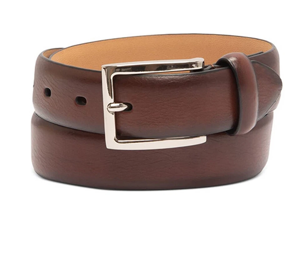New Clubroom Mens Brown Burnished Casual Belt, Cognac, Small 30-32   - Изображение 1 из 1
