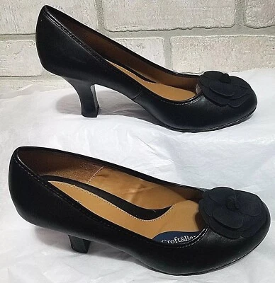 Suela Sense Hability Croft & Barrow Mujer 10 Tacones Negros Adorno Flor  Foto 1 de 4