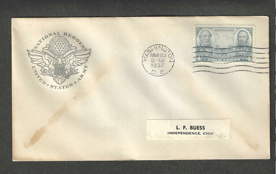 #788 4c ARMY ISSUE FDC-WASHINGTON,DC MAR 23-1937 FARNAM CACHET - Image 1 of 1
