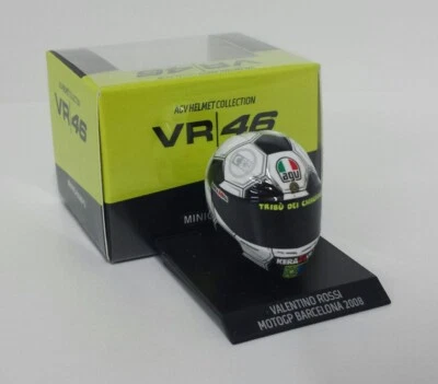 MINICHAMPS VALENTINO ROSSI MODELLINO CASCO MOTO AGV 1:10 BARCELLONA 2008 MOTOGP - Immagine 1 di 4