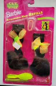 Barbie Cut And Style Attachable Hair Refills 1994 Mattel Brunette Brown Hair NEW - Picture 1 of 2