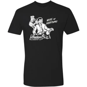 Motorcycle Tee T Shirt White 100% Cotton Vtg Ad Art Indian Chopper Bobber Scout - Picture 1 of 5
