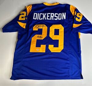 Eric Dickerson Signed Rams Custom Jersey 'HOF 99' PSA Q43811