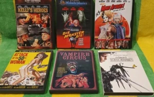 6 DVD Kellys Heroes+DIE MONSTER DIE+Mars Attacks+Edward Scissorhands 50ftW *READ - Picture 1 of 3