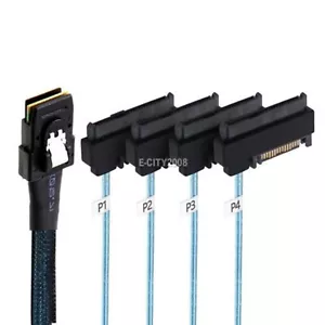 Mini SAS 36P SFF-8087 to 4 SFF-8482 Connectors With SATA Power Cable 3FT 1M - Picture 1 of 9