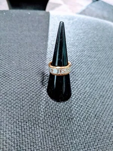 Jesus Kreuz Neu Zweifarbig 8mm Ring - Bild 1 von 6
